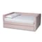 Baxton Studio Larkin Modern and Contemporary Pink Velvet Fabric Full Size Daybed with Trundle 187-11464-Zoro - alternate 1